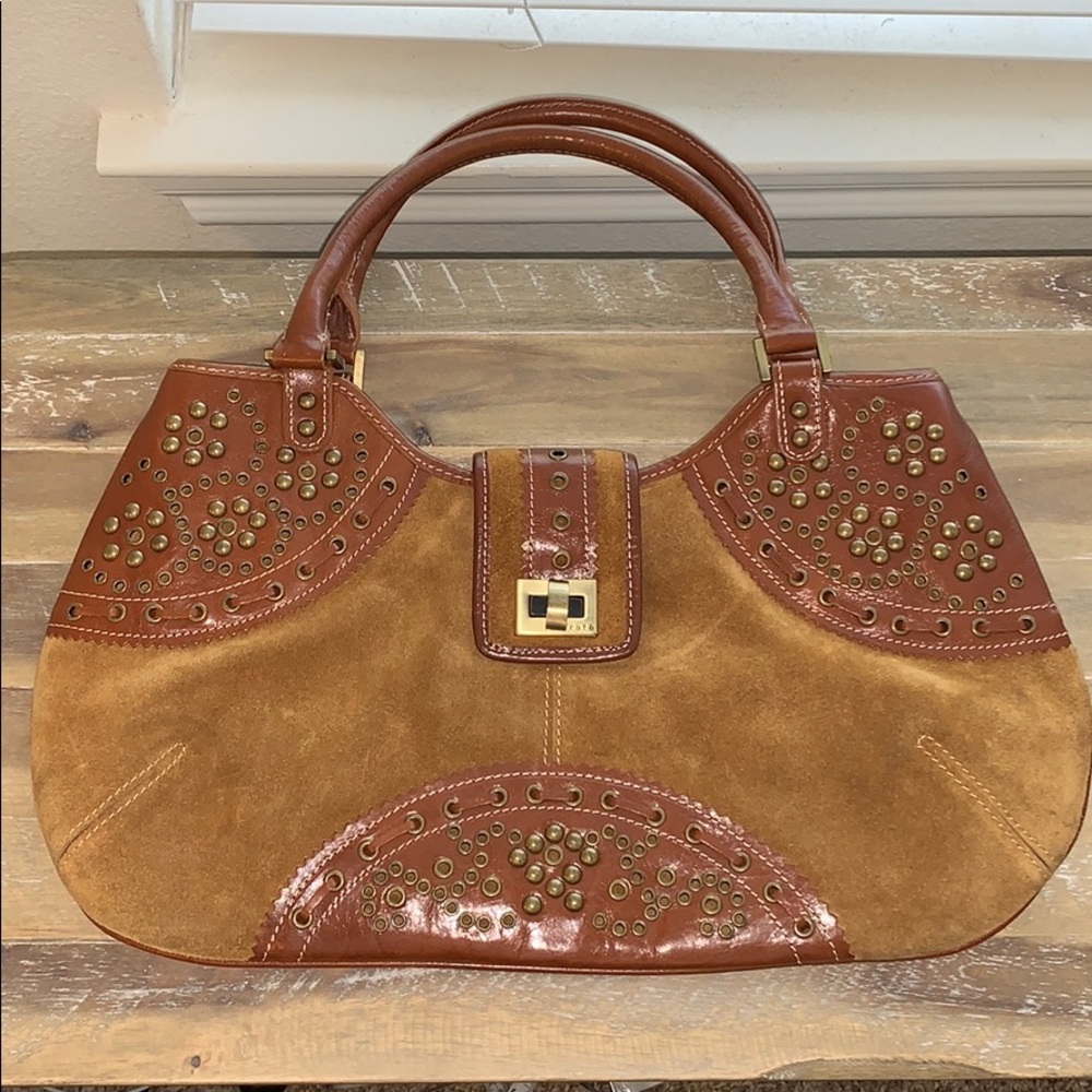 Rafe New York suede and leather handbag